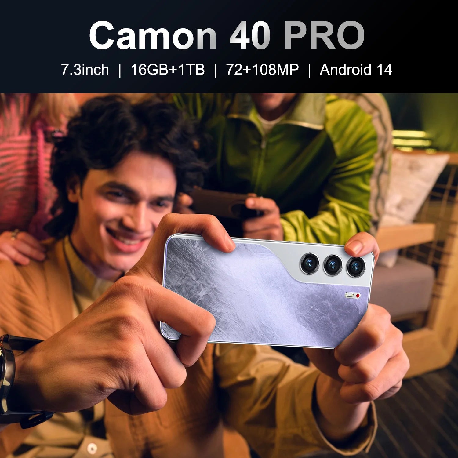 Hot Sale Camon 40 Pro 16GB+1TB 7.3 Inch 5G Smart Phone 100W Original HD Android 14 Unlocked Dual Card New for Spanish Speaking - Tidesmit