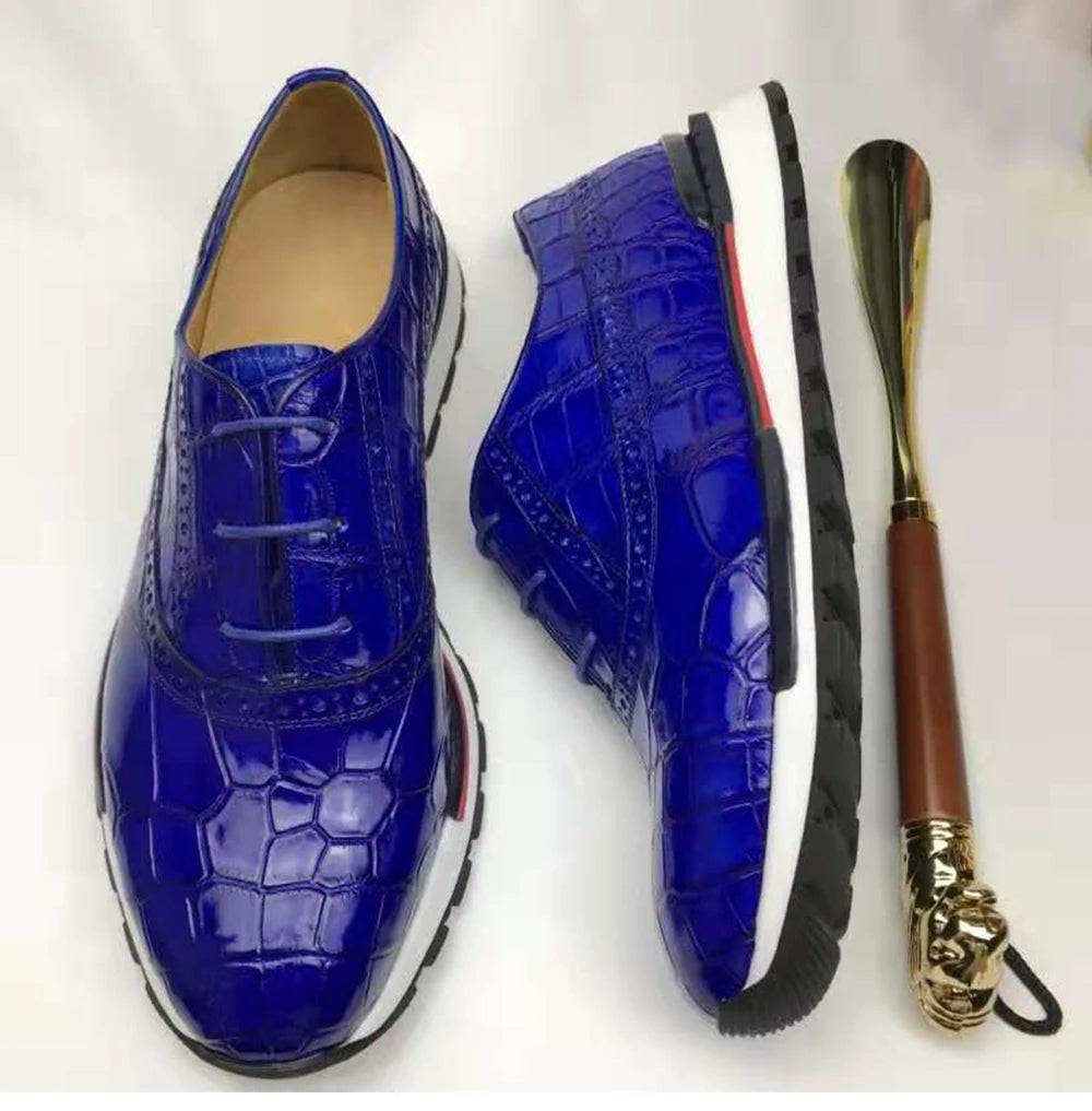 New Arrivals Men's Casual Shoes Luxury Brand Shoes Men Customize Pure crocodile Genuine Leather Fashion Sneakers for Men