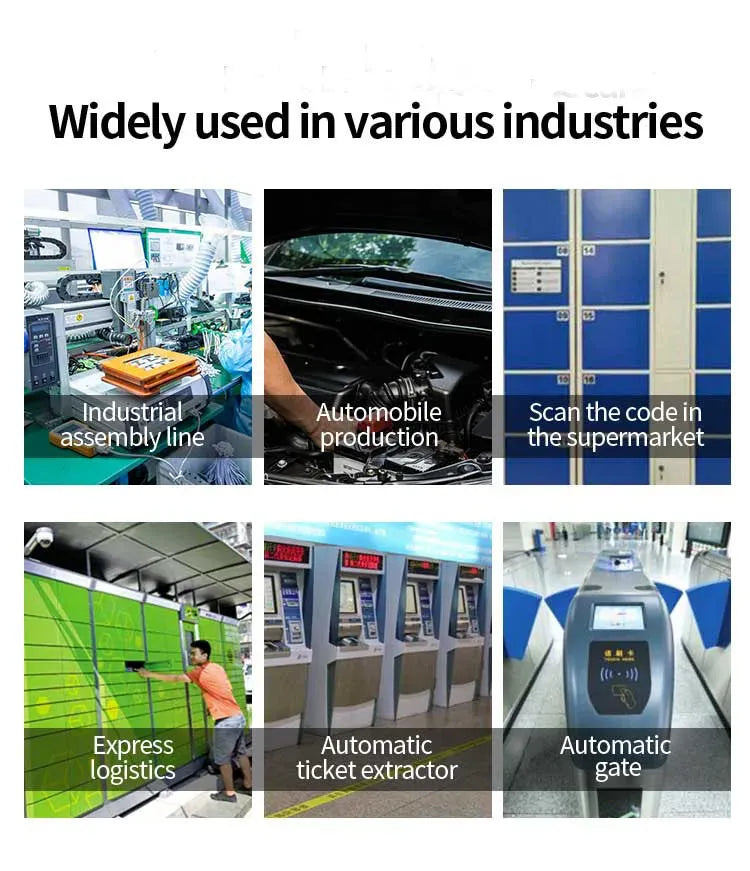 Fixed 1D barcode scanner used for retail, logistics, and industrial applications