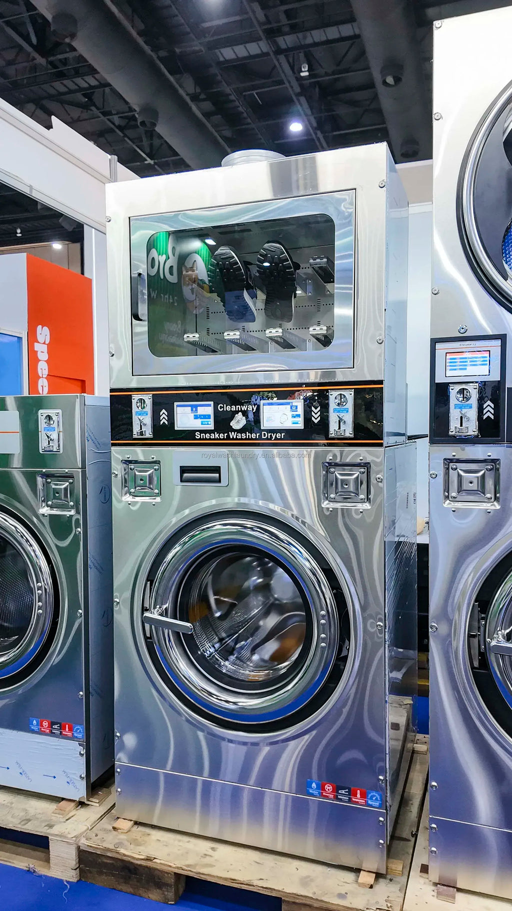 Commercial Shoe Washer Dryer Combo with Stainless Steel Touch Screen