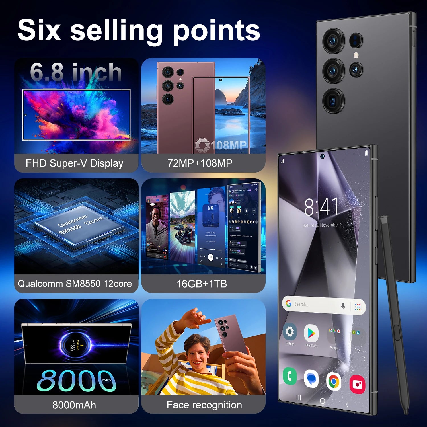 Close up view of S25 smartphone showing metallic frame, side volume buttons, charging port and sleek build
