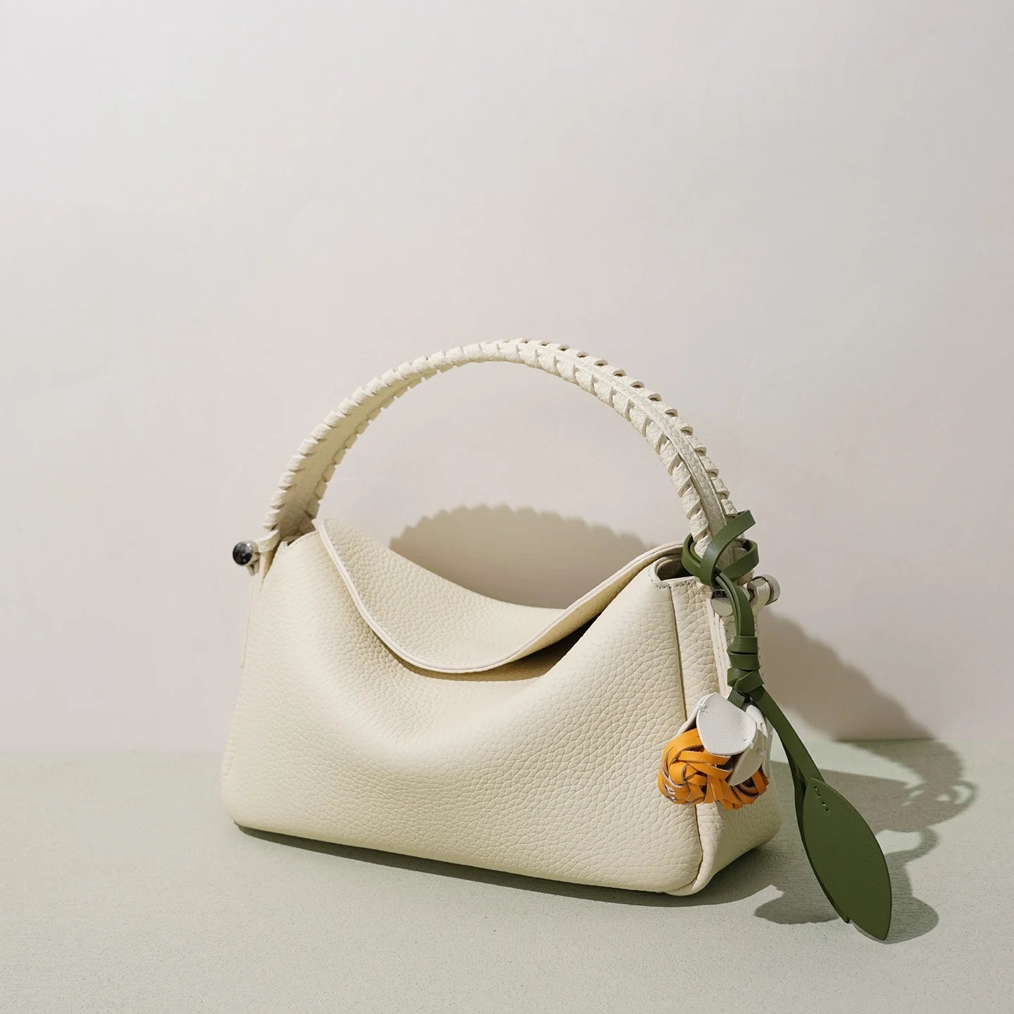 2026 Crossbody Bag Small Tote Cute Purse for Women Top Woven Handle Handbag Genuine Leather Shoulderbag with Detachable Strap