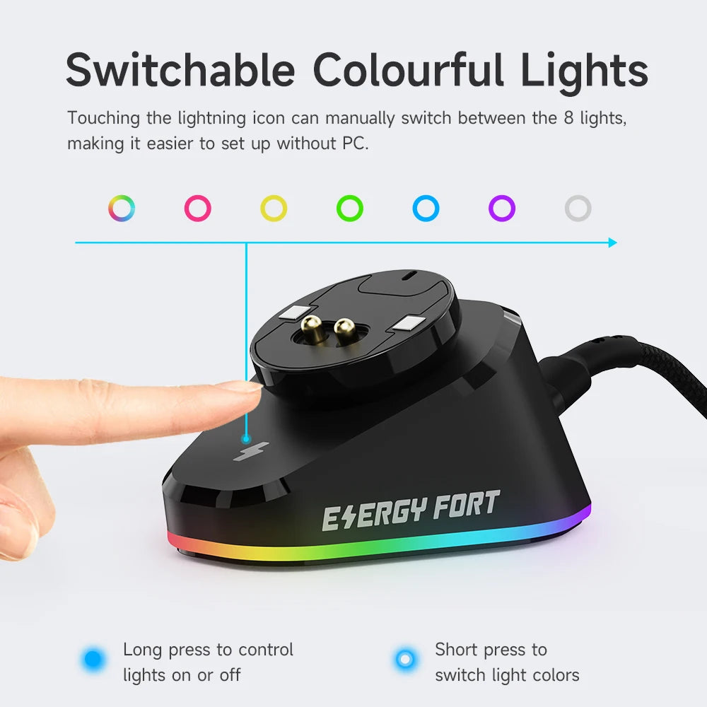 Power bank charger-Charger Dock for Logitech Mouse G PRO X SUPERLIGHT 2 G502 X Plus G703 G903 G PRO Wireless USB Hub Gaming Mice Charging Station Tidesmit