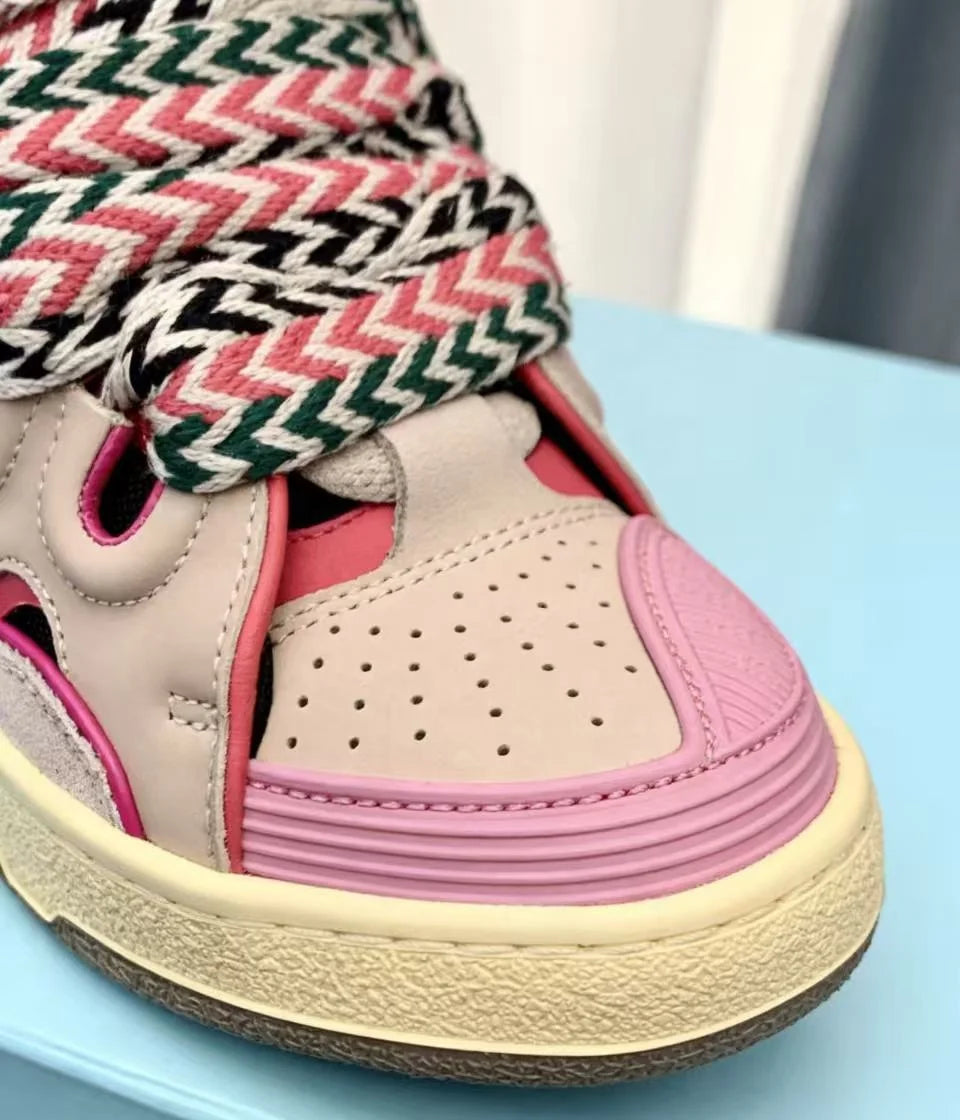 2026 Designer Casual Shoes Men and Women Sneakers Luxury Embossed Genuine Leather Platform Sneakers  Outdoor Sneakers