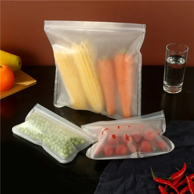 Supermarket Vegetables Bag Freeze Dried Packaging Bags PEVA Zipper Bag Clear Plastic Food BBag for Fruit and Vegetable