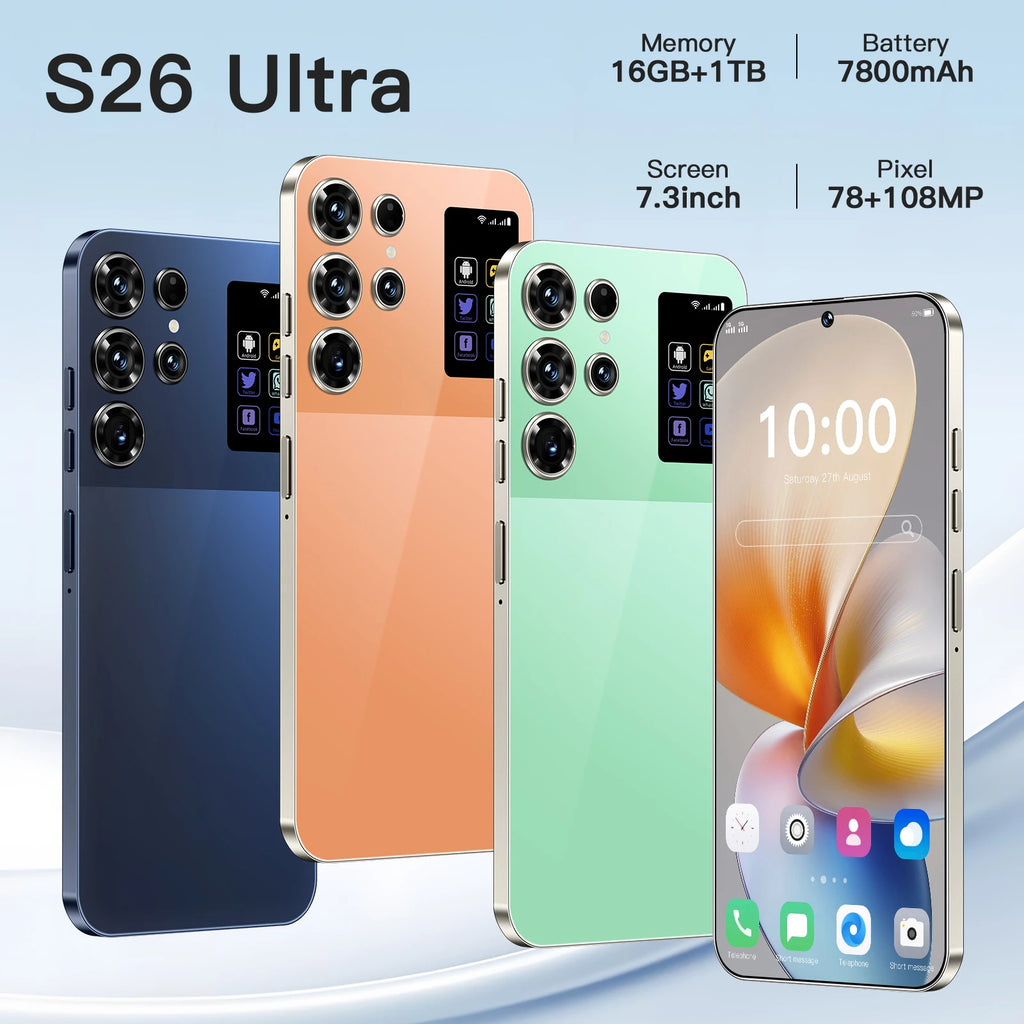 Global Version Mobile Phone S26 Ultra Supports 3G/4G/5G Dual SIM Android 14 16GB+1TB Smartphone for S26 Ultra - Tidesmit