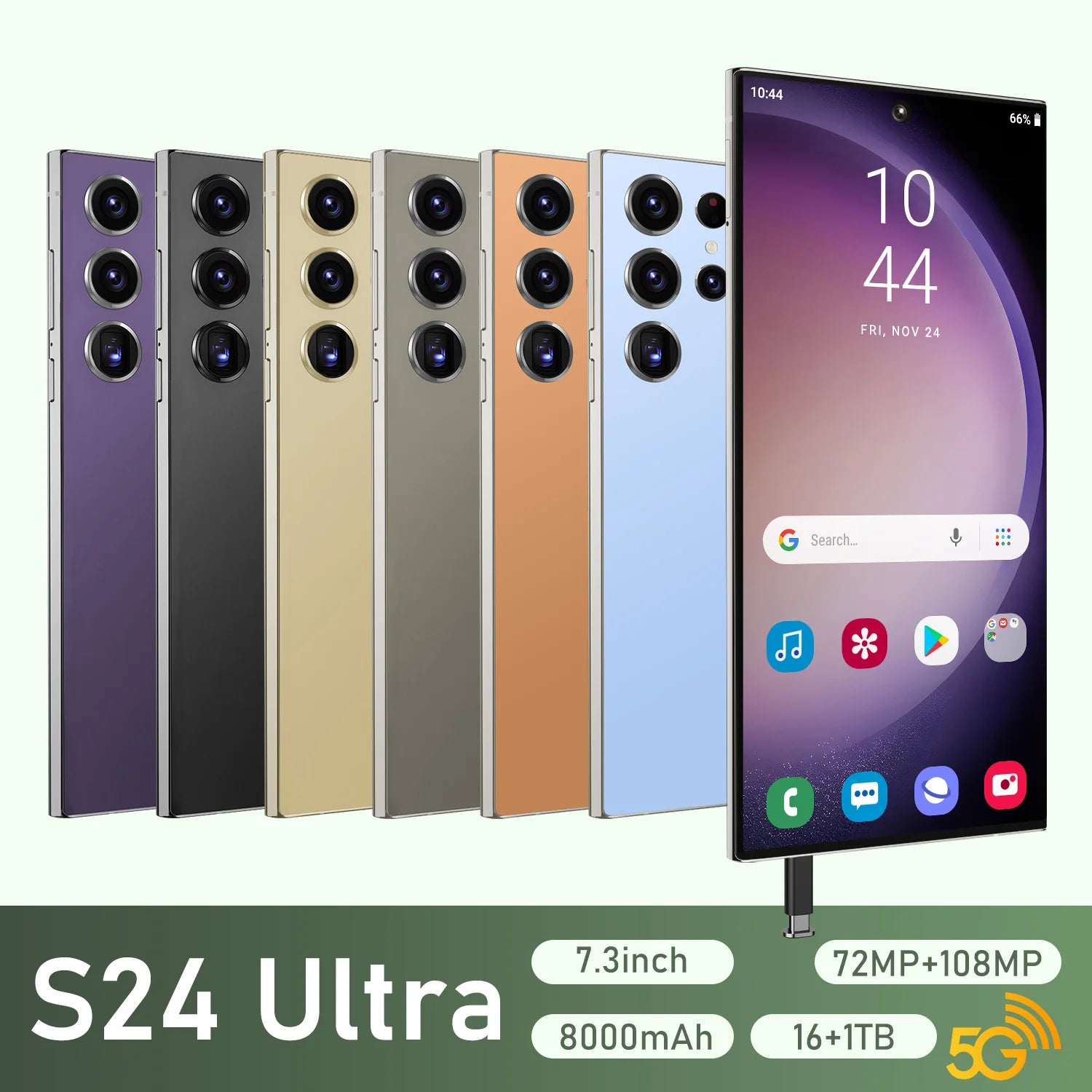 S24 Ultra Smart Phone 7-Inch Screen 16+1TB Storage Dual SIM Cheap 5G Smartphone with High-End Gaming Features - Tidesmit