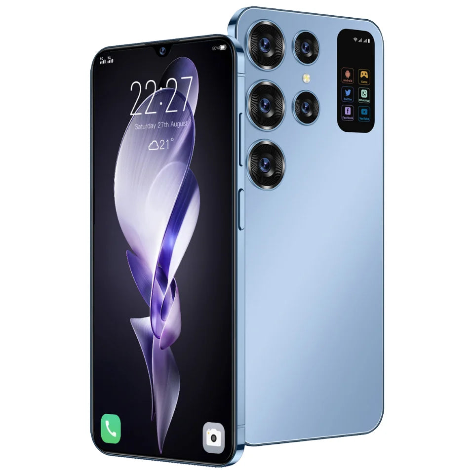 Unlocked Ultra 5G S24 Plus Android smartphone featuring decacore CPU, 65W quick charge, and HD display, view 4