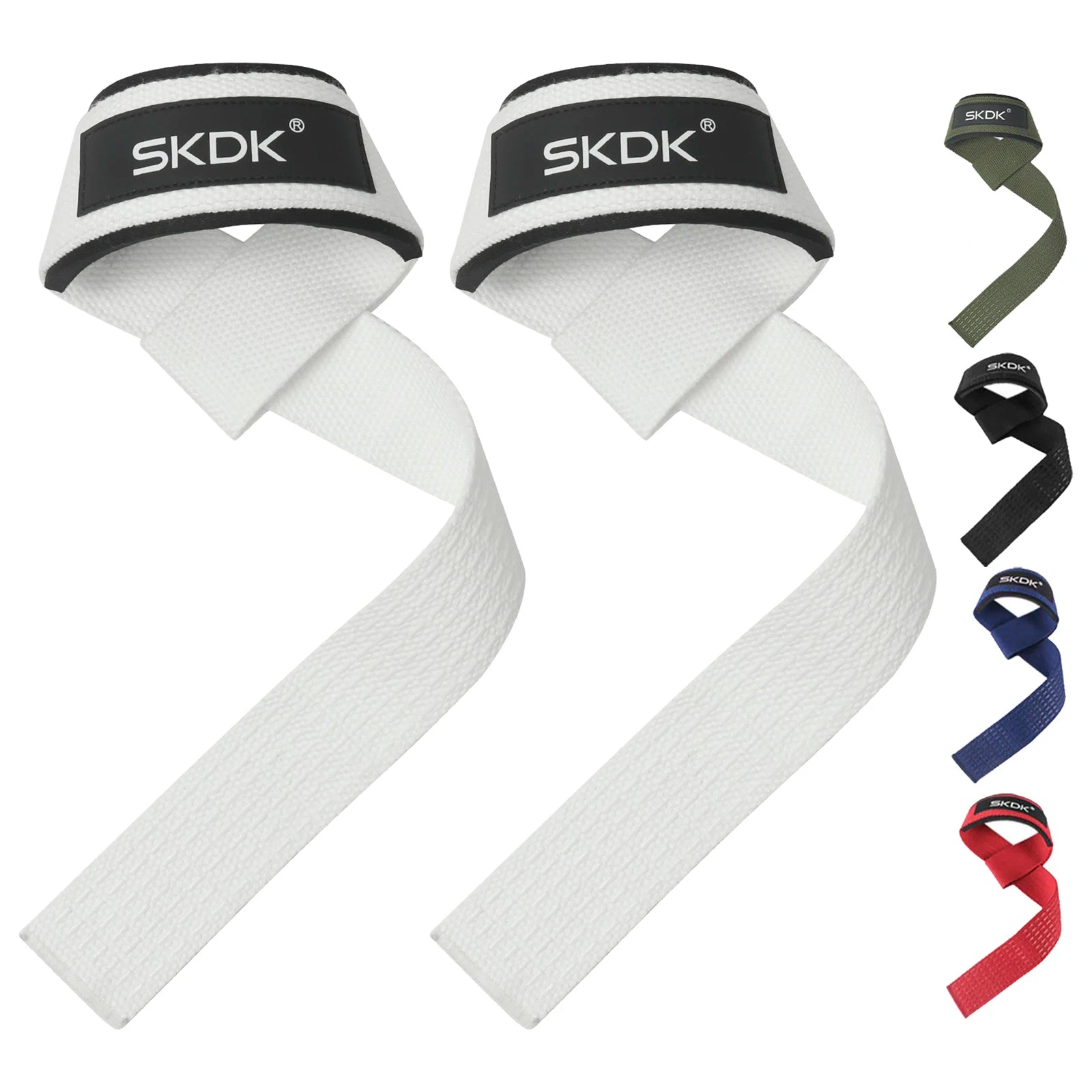 Custom Logo Adjustable Weight Lifting Wrist Straps Bodybuilding Powerlifting Strength Training Deadlifts Hand Lifting Straps White 55*3.5cm Tidesmit
