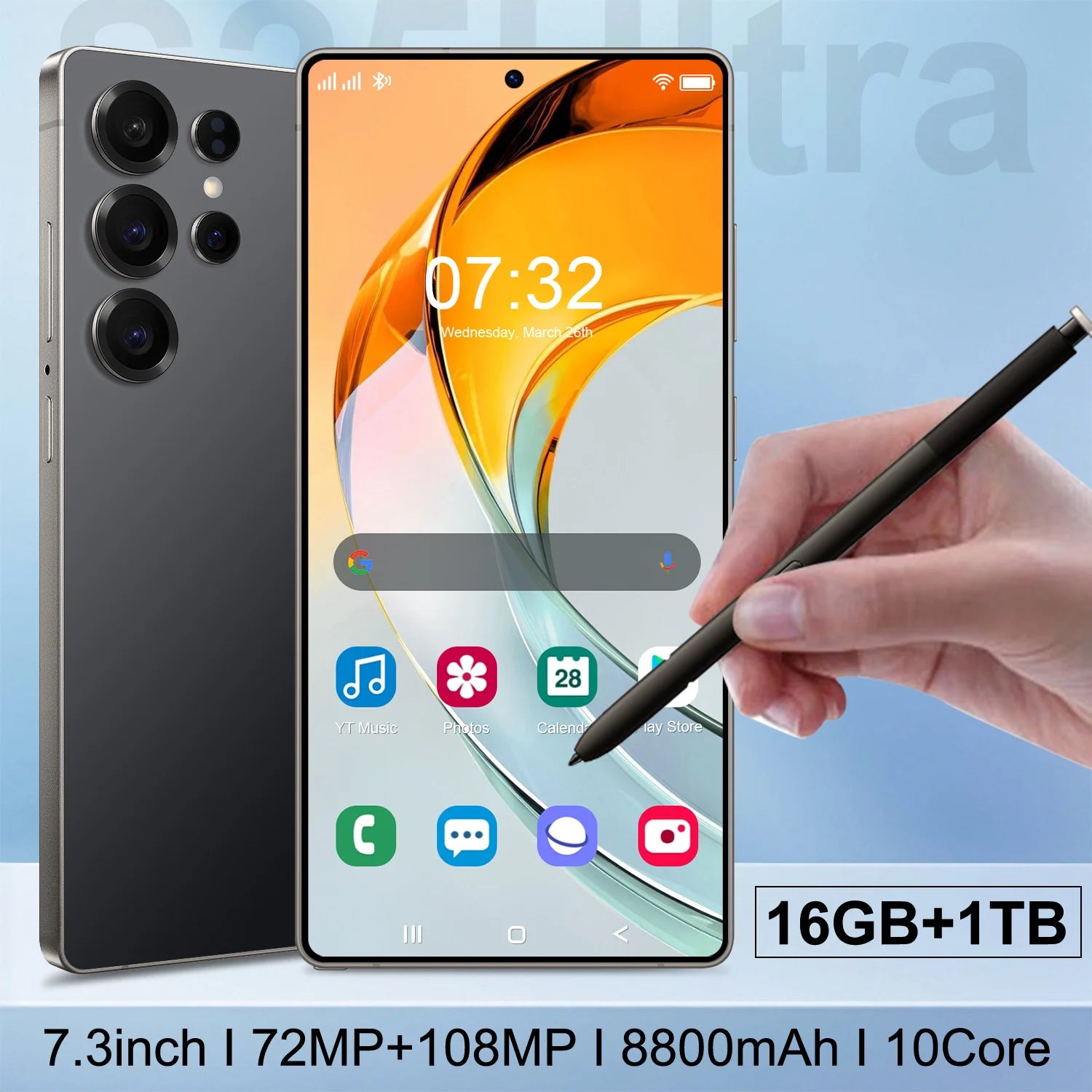 5G Smartphone 7.3Inch AMOLED, 16GB RAM, 1TB Storage - Tidesmit Essential Tidesmit