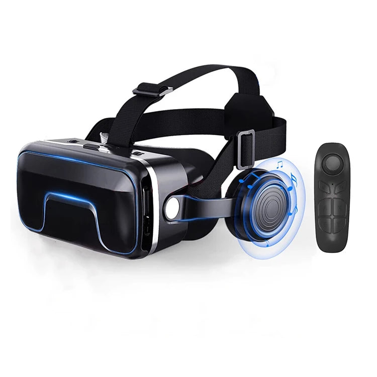 New Style VR Cardboard Virtual Reality Box Smart Videos 7 Inch Mobile Phone 3D VR Glasses VR Headset with Headphone Black G04EA Tidesmit