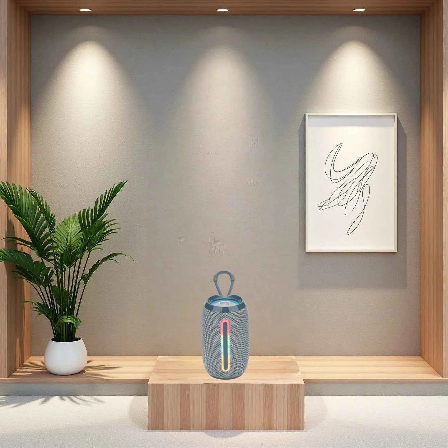 Green-Lyca Small Portable Wireless for Bluetooth Desktop Subwoofer Active Desktop Speaker RGB LED Cylindrical Design Gift My Store