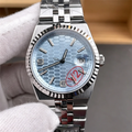 2026 40mm Automatic Mechanical Visible Movement Luxury Fashion Hip Hop Dive Stainless Steel Band Ice Blue Dial Watch