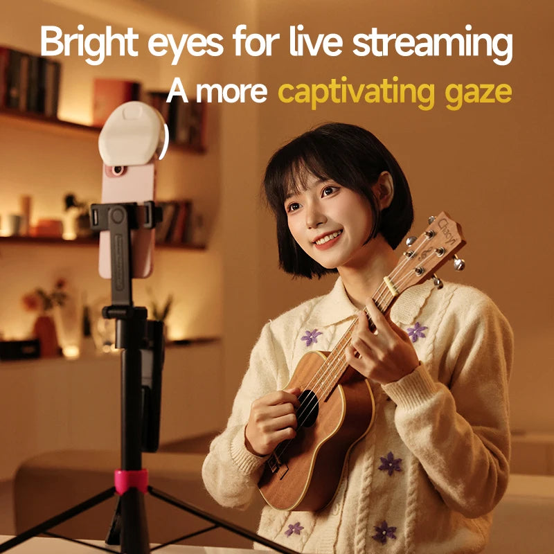 2025 Mini Macaron Color LED Ring Light Portable Selfie Photo & Video Lighting for Phone & Laptop D7 Splicing Clip New Arrival Tidesmit