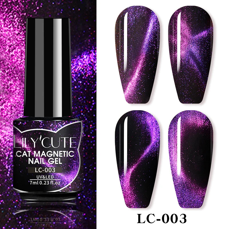 Magnetic Cat Eye Gel Nail Polish – Reflective UV Soak Off Kit Permanent Makeup Machines LC-003 Tidesmit