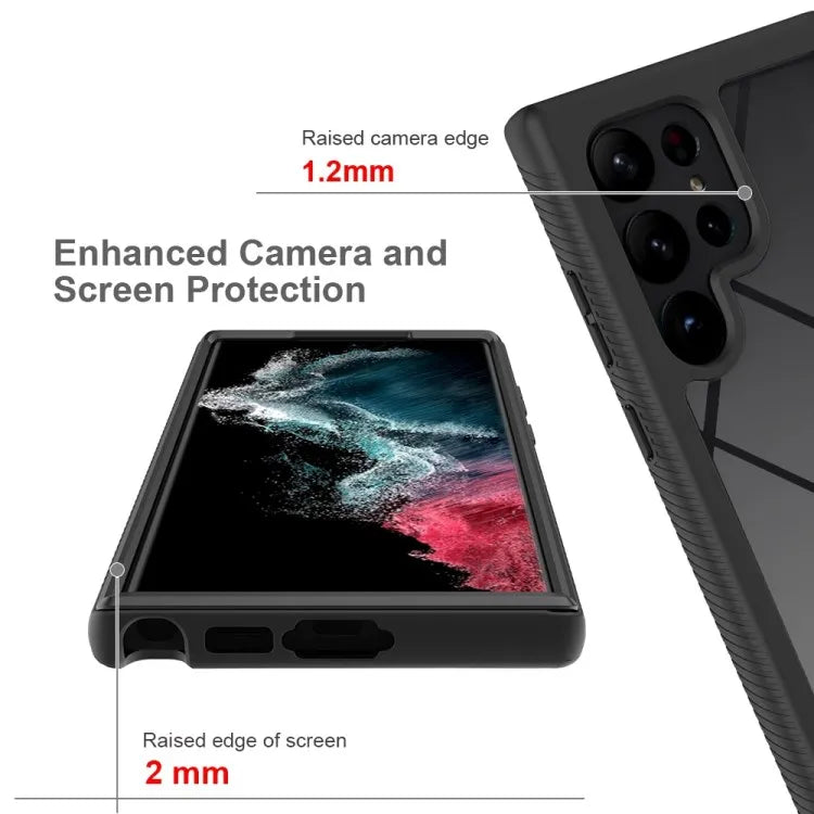 For Samsung Galaxy S23 Ultra PC TPU Hybrid Cover Full Protection PET Screen Protector Phone Case Tidesmit