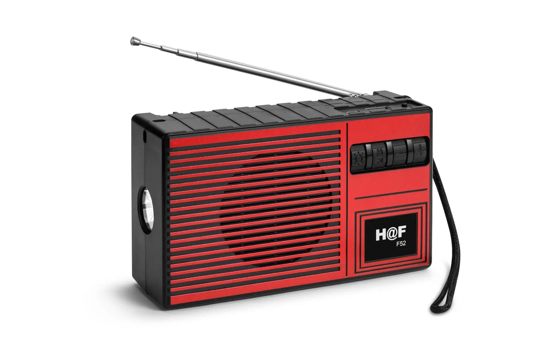 Solar Powered Portable Wireless Speaker with FM Radio Antenna Stereo Sound USB/TF/FM/BT/TWS/LED Flashlight for Outdoor Red My Store