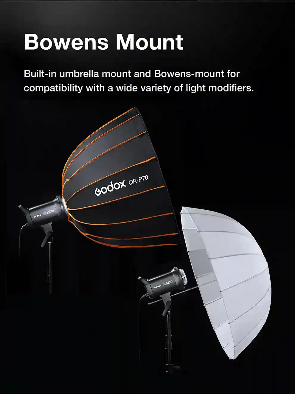 Godox SL100D LED Video Light 100W 5600K Bowens Mount Studio Kit Tidesmit
