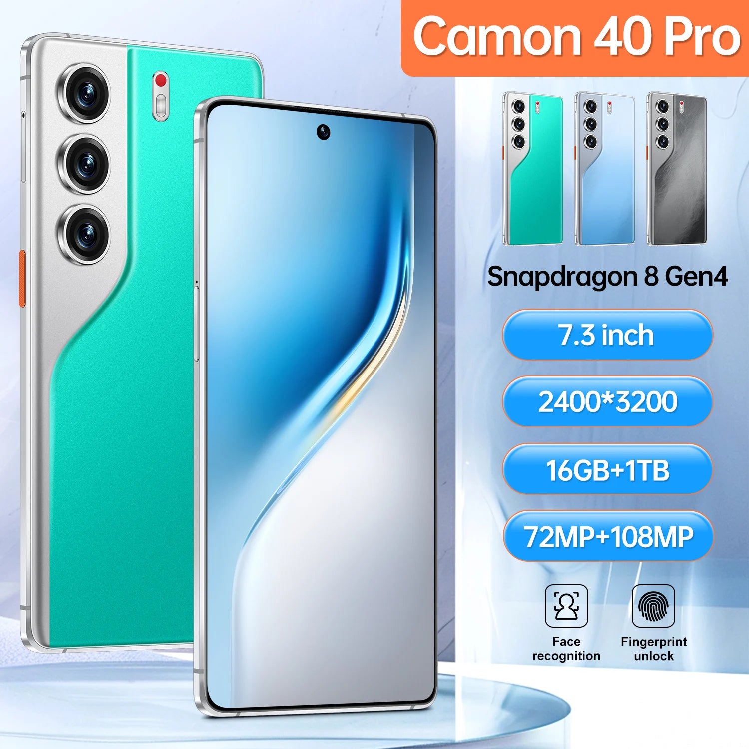 Global 5G Camon 40 Pro 108MP Rear Camera 16GB+1TB Dual SIM Mobile Phone with 4K Screen Resolution New Arrival 5G Smartphones - Tidesmit