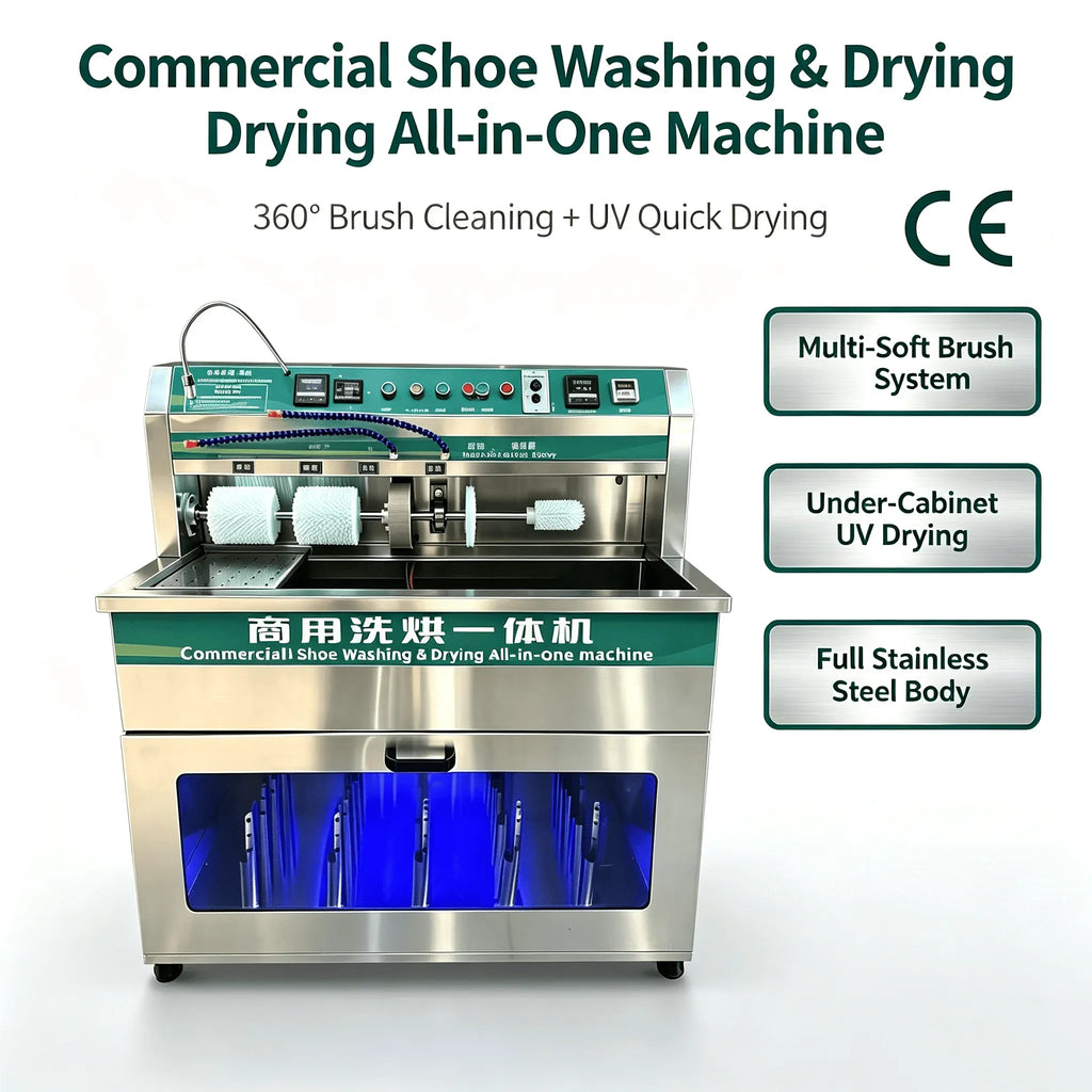 Commercial Shoe Washing Machine with Stainless Steel Construction