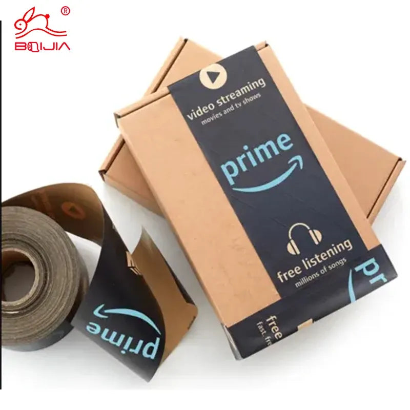 Custom Printed Brand LOGO Water Activated Kraft Paper Tape Suitable Shipping Self Adhesive Kraft Paper Tape