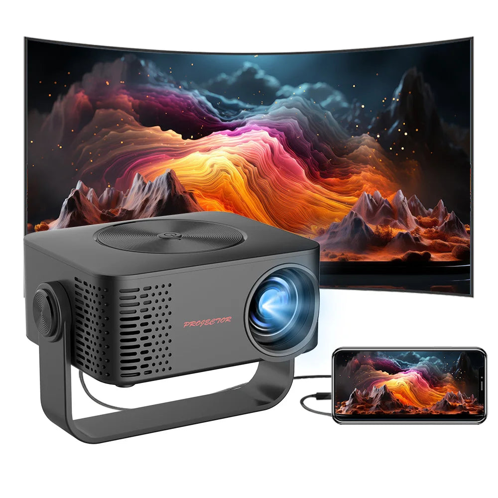 YDH-HY300 Art 2025 New 4K Projector 500 Lumens Dual WiFi Wireless Screen Outdoor 180 Degree Rotation Ultra Quiet 4K Projector Bag Tidesmit