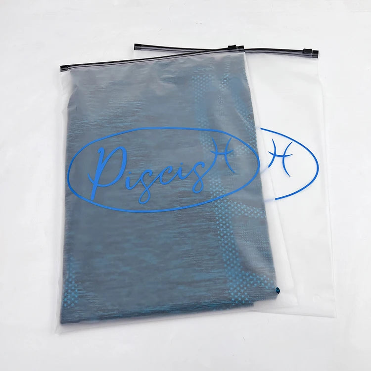 Rapid Production Custom Printing Resealable Frosted PE Plastic Bag Clothing Packaging Frosted Slider Zipper Bag With Your Logo