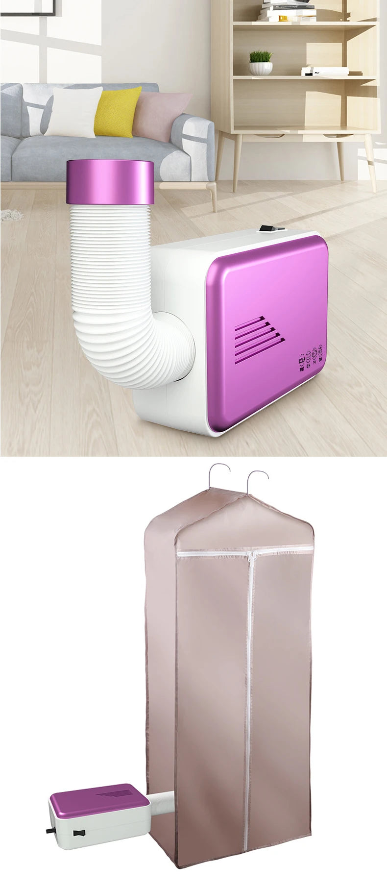 Tidesmit portable clothes dryer and shoes warmer with fabric bag, featuring multi-purpose drying and mite removal.