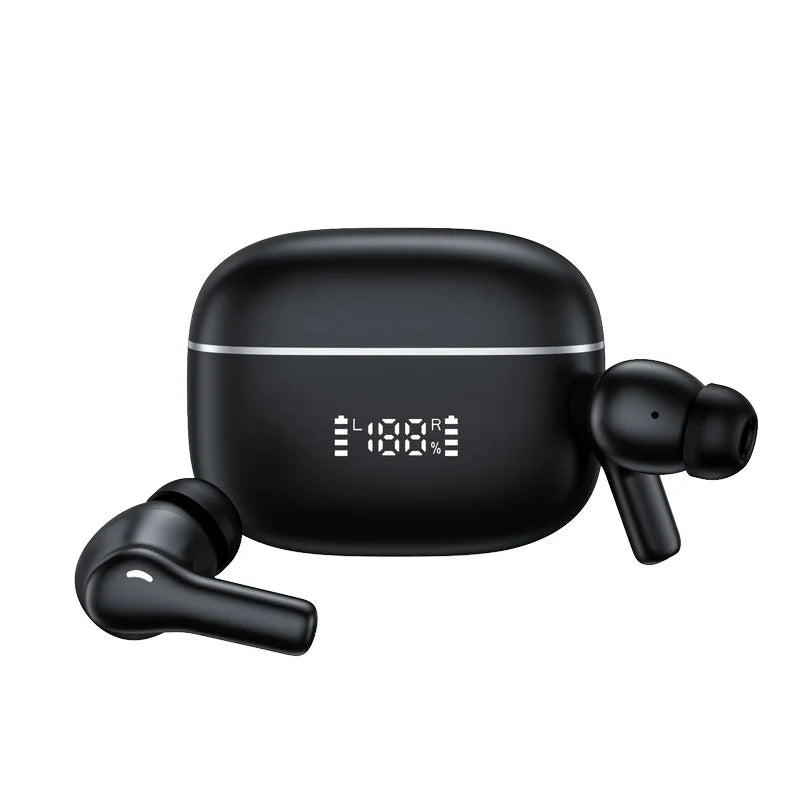 New Hybrid 6 Mic Noise Cancelling In-Ear Headphones Wireless ANC for Bluetooth Earbuds with LED Battery Indicator and JL Chipset Tidesmit