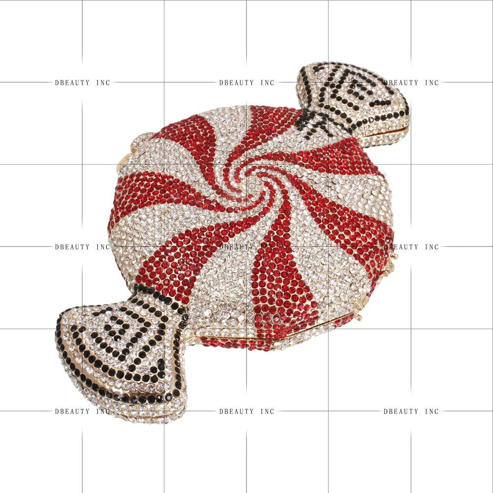 Luxury Fashion Diamond Clutch Purse Candy Shape Rhinestone Shining Crystal Evening Bag Sparkling Handbags Prom Cocktail Party