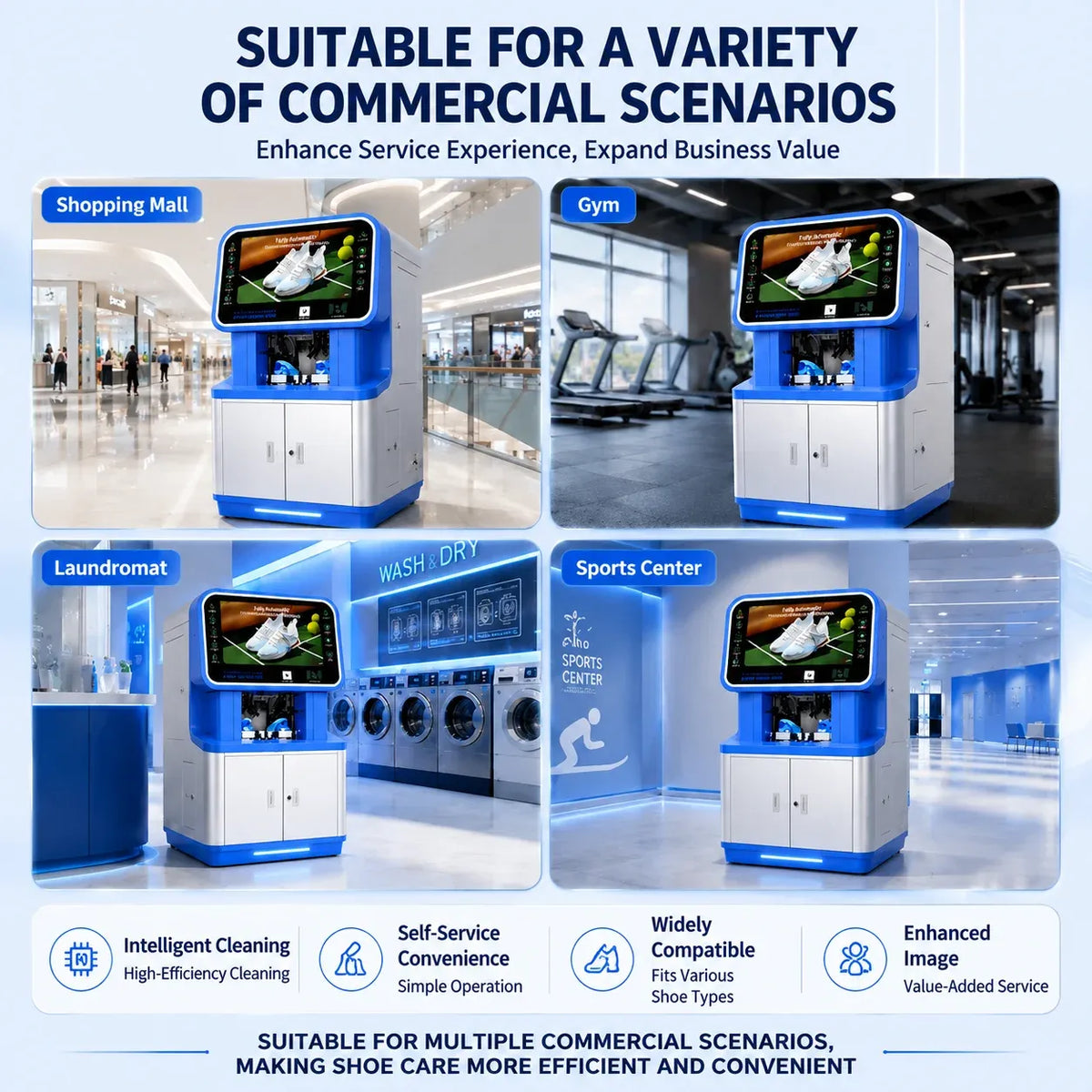 Commercial Shoe Washing Machine with Dryer and 1 Year Warranty