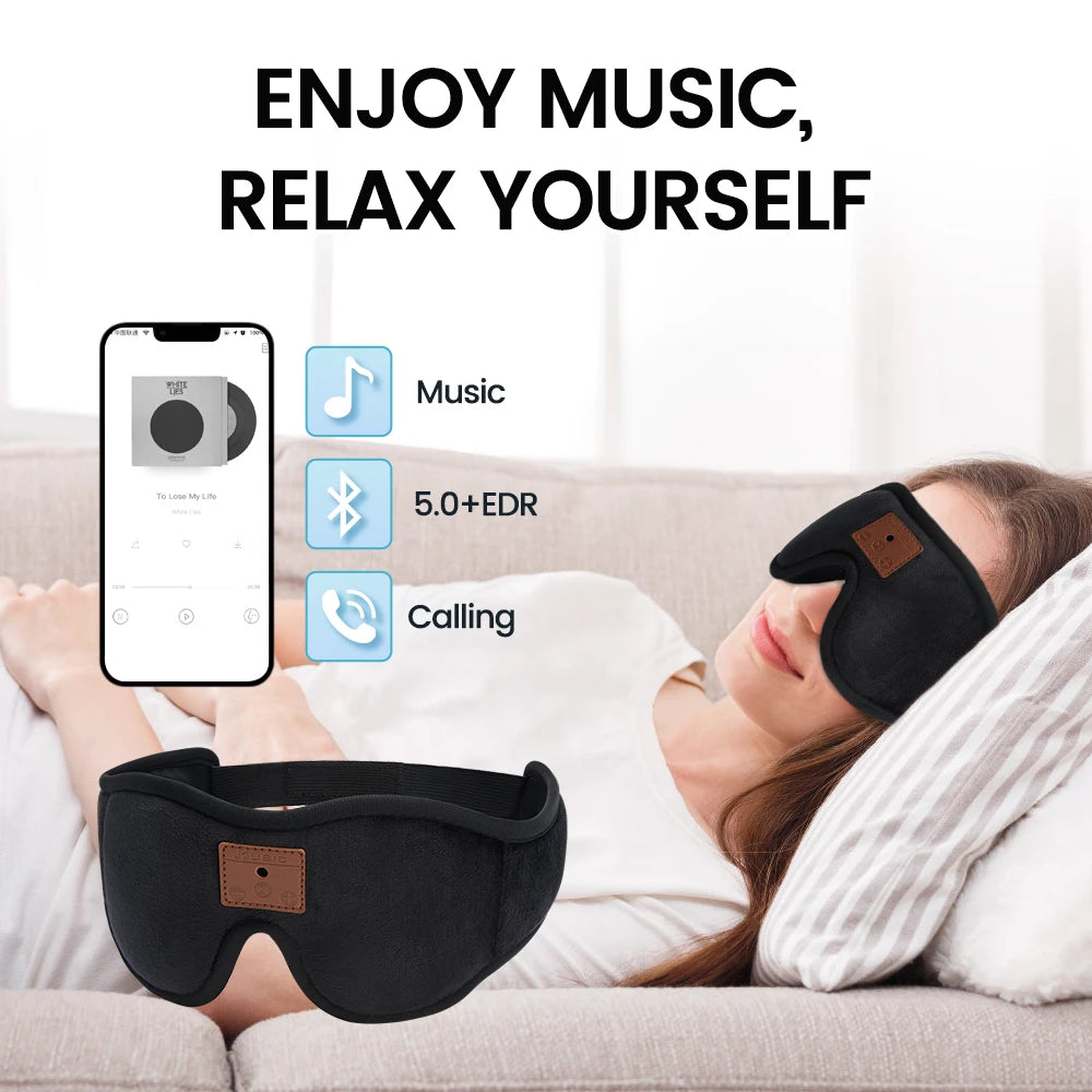 Bluetooth Sleep Mask Wireless Headphones - Ergonomic Side Sleeper Design Tidesmit