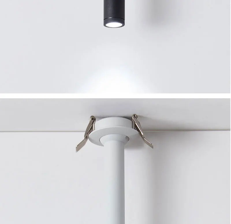 QIUBOSS Dimmable LED Spotlights AC220V Led Recessed Downlight Long Cylinder Ceiling lamp 7W Background Lighting Light for Indoor