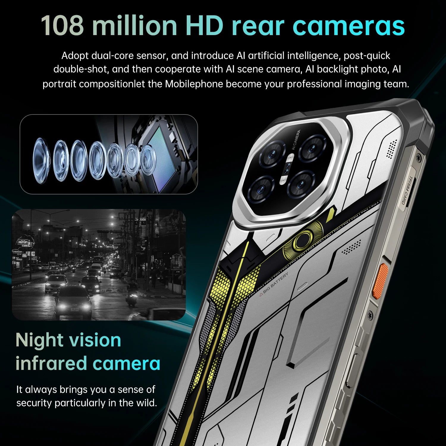 Tidesmit X27 Ultra 5G 7.2-inch smartphone with shockproof, waterproof, and drop-resistant design.