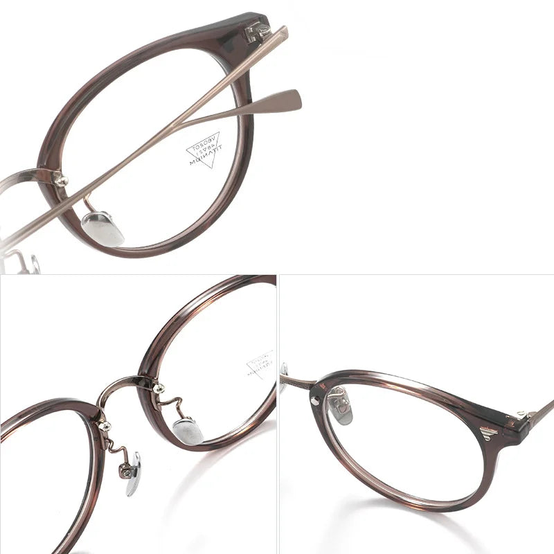 High Quality New Fashionable Vintage Luxury Brand Design Computer Print Anti Blue Light Prescription Unisex Glasses