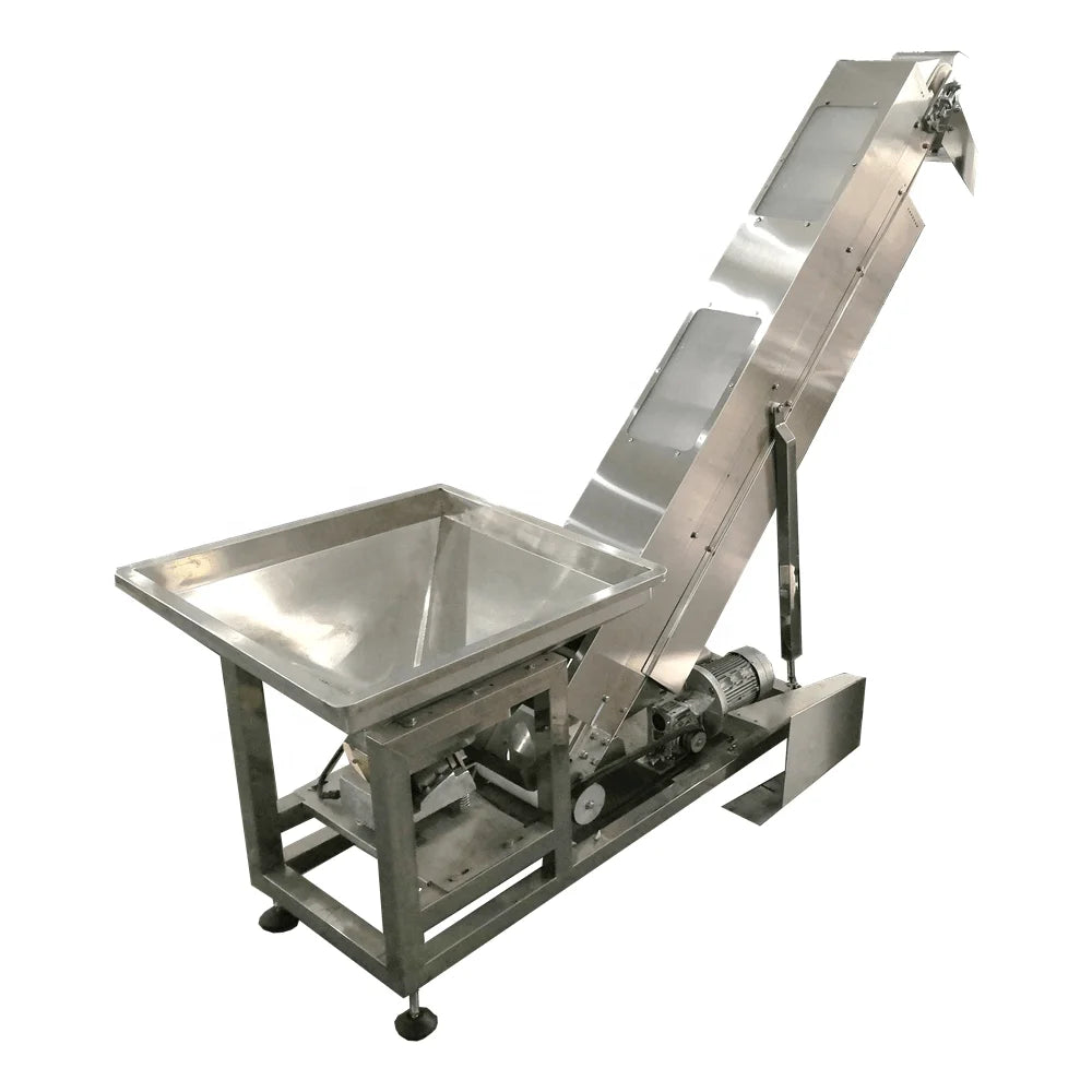 Stainless Steel Automatic Bucket Elevator Conveyor for Ice Cubes & Grain Paper/Plastic Packaging 380V/220V Easy Operation