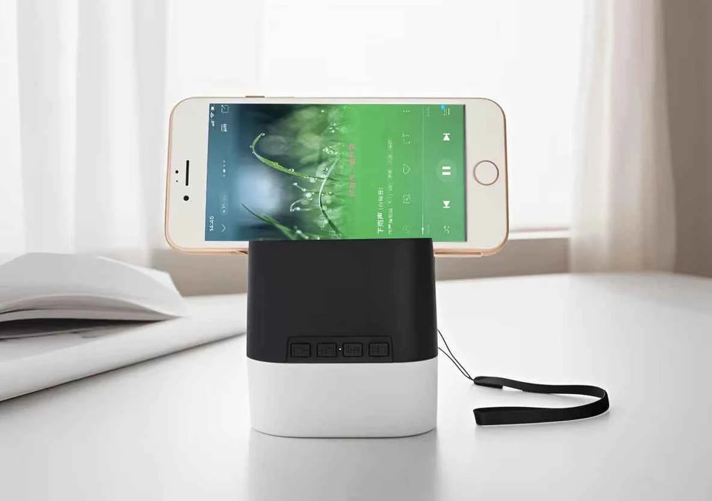 Dual-Purpose Portable Wireless BT Speakers Rechargeable Battery White Noise Sound Machine with Phone Stand Mobile Holder White My Store