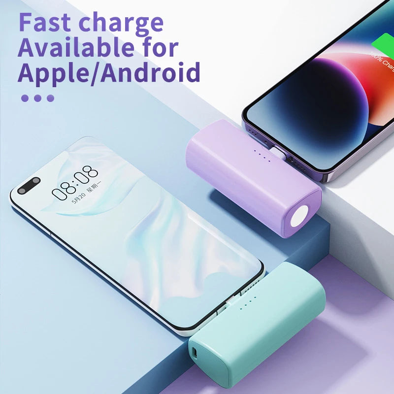 Power bank charger-Droppshipping Newest Mini PowerBank 3000mAh 5000mah Portable Handheld Mobile Power Bank Type C Mobile Power Station Battery Tidesmit