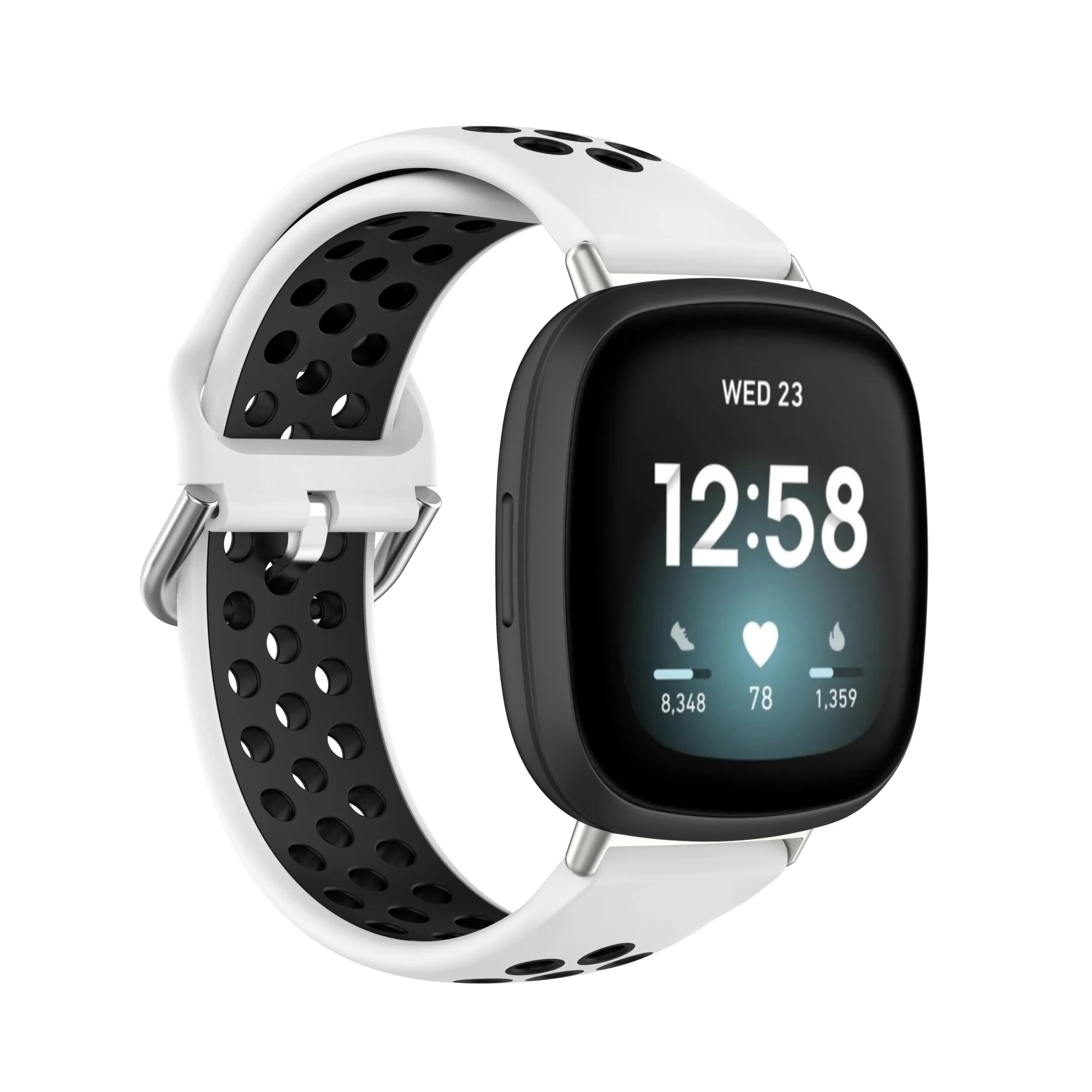 Colorful soft silicone sport wrist strap for Fitbit Versa 3 and Sense smartwatches in various vibrant colors.