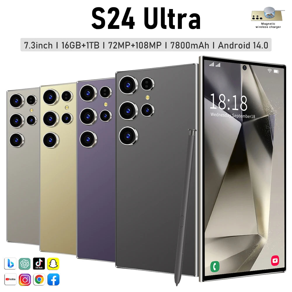 Tidesmit 5G Smartphone, 1TB Storage, 16GB RAM, 108MP Camera - Gold Tidesmit
