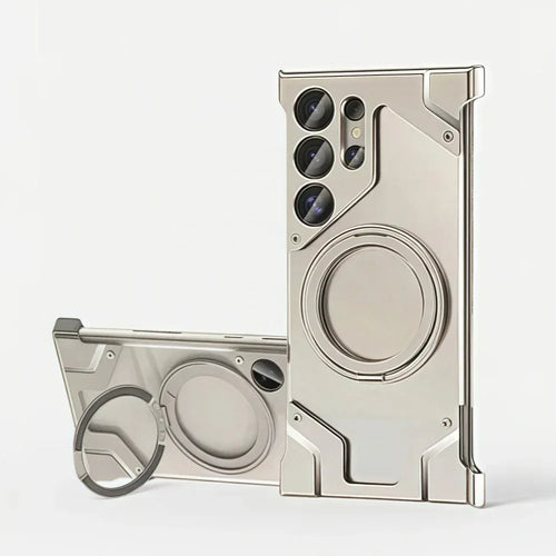 2025 Case Para for iPhone Luxury Metal Phone Case S24 Ultra Cover High Quality Rotating Bracket Magnetic Transparent Cover - Tidesmit
