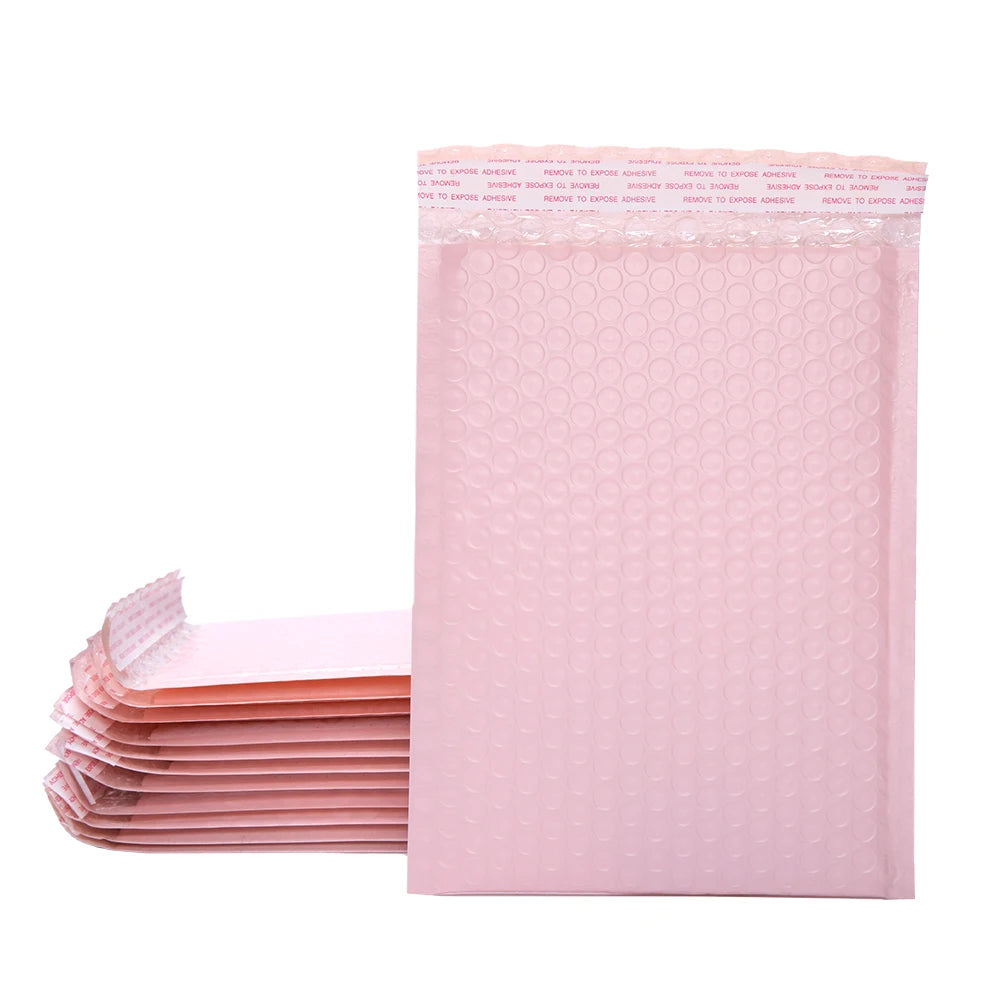 Cheap Personalized Logo Custom Print Compostable Pink Self Seal Mailing Shipping Packaging Poly Air Bubble Bags Mailer Envelope