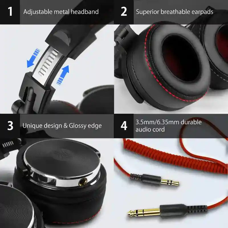 Studio Monitor Over-Ear Headphones - Foldable Pro Audio Tidesmit Tidesmit