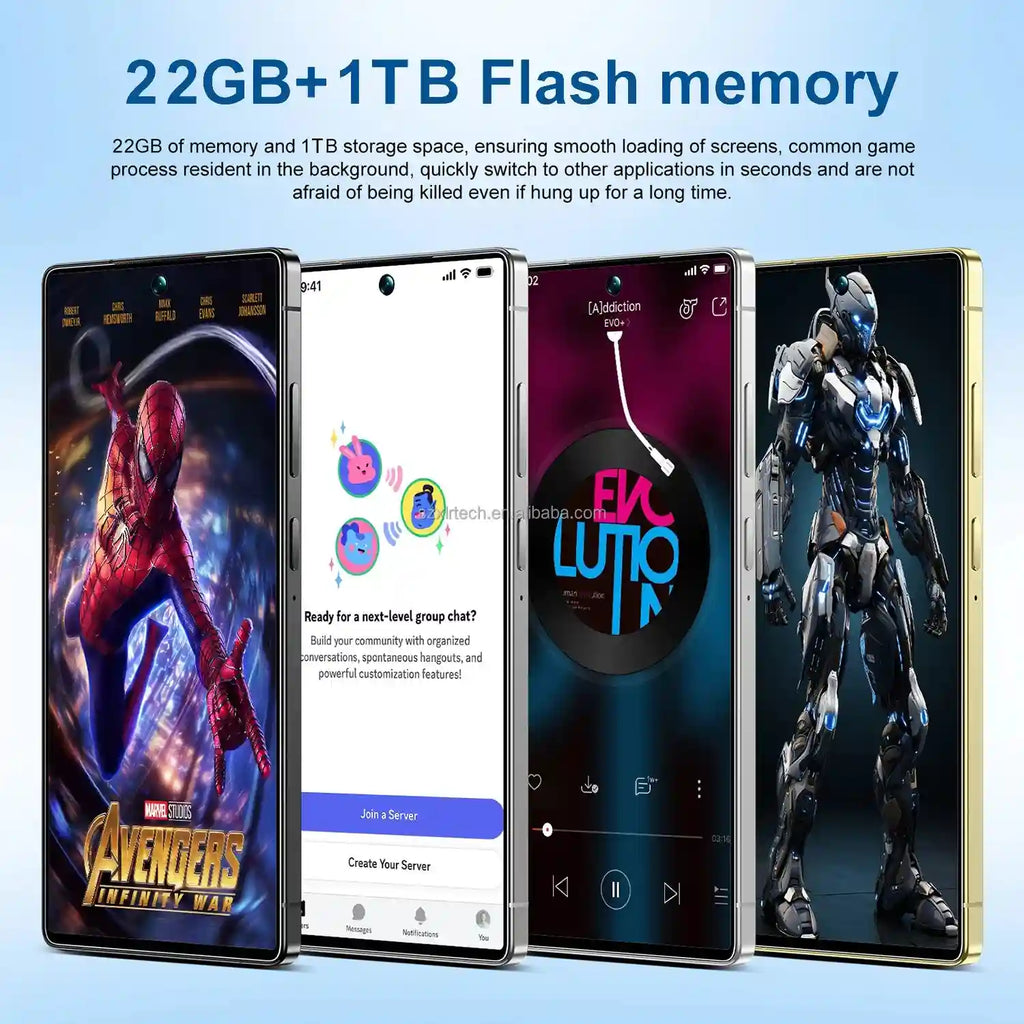 Tidesmit 5G Smartphone, 7.3 Inch AMOLED, 22GB RAM, 1TB Storage Tidesmit