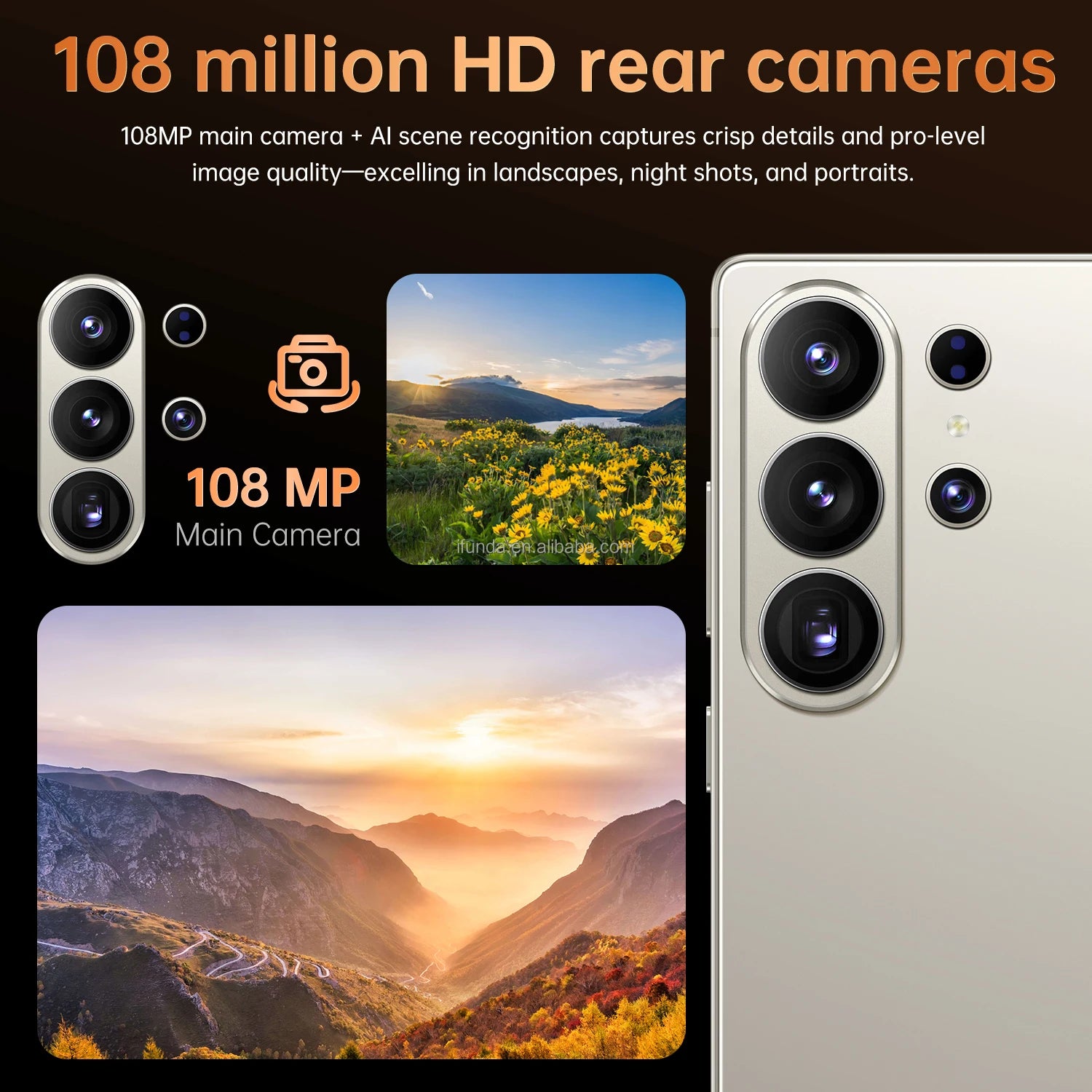 Tidesmit S26 Ultra 5G Smartphone with 2TB storage and 108MP camera in sleek global unlocked design