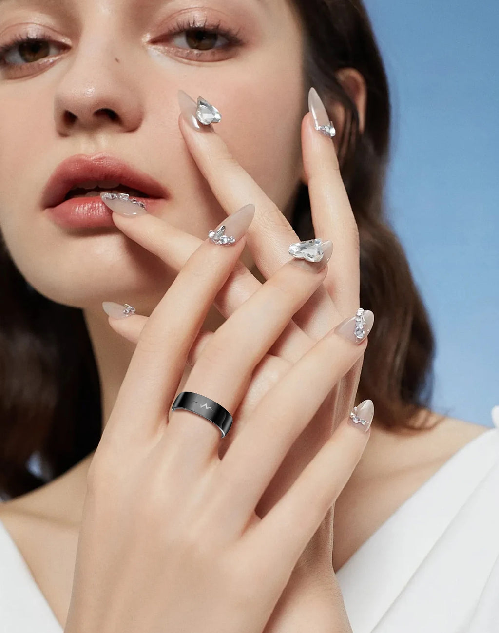 Q520 ECG Smart Ring AI Heart Analysis Non-Invasive Glucose Monitor SpO2 Fitness Tracker Best Selling Smart Ring for Adults Tidesmit