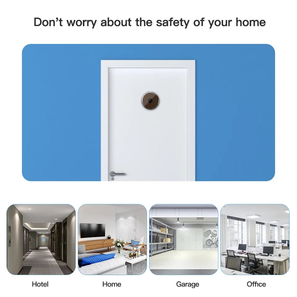 Elecpow 3.5 inch Peephole Video Doorbell Camera 120 Degree Angle Peephole Viewer Smart Home Outdoor Cat Eye Visual Doorbell