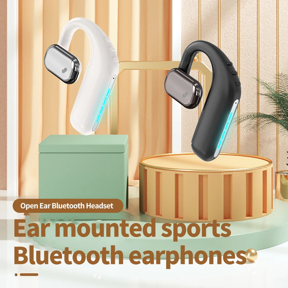 Wireless Earbuds Single Ear OWS Wireless Headset Bone Conduction Over-Ear Stereo Bass Earphones With Earhooks for Sports Running Tidesmit