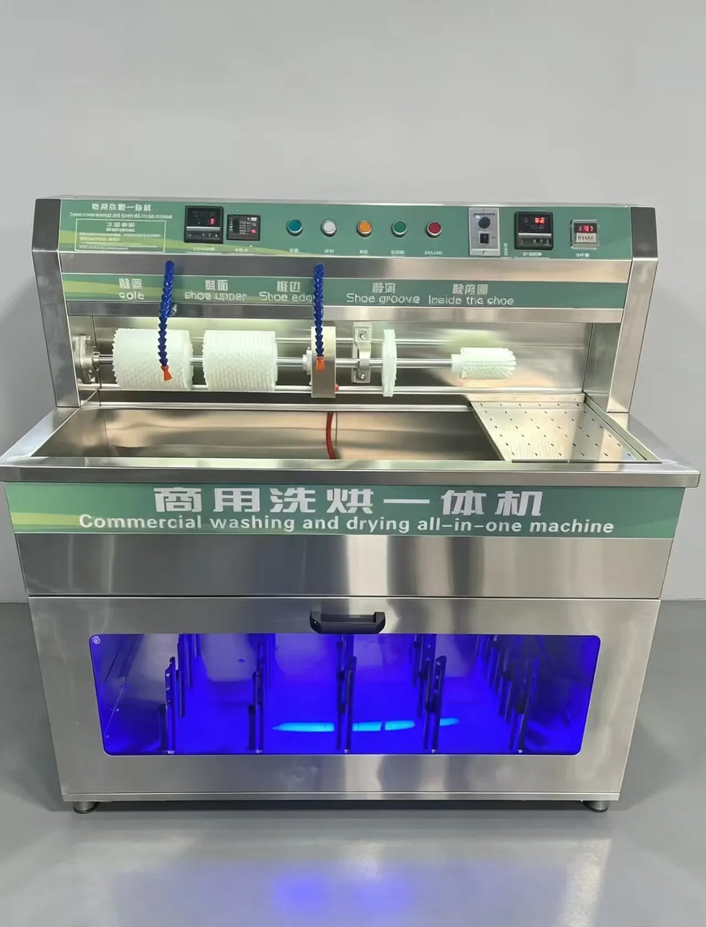 Commercial Shoe Washer and Dryer Machine with Steel Wire Brush