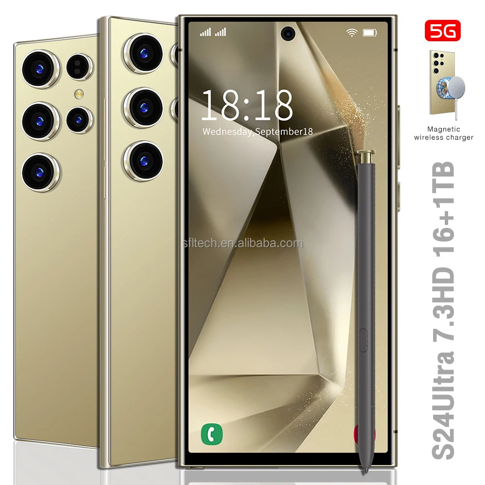 Hot Sale S24 Ultra 5g Smartphone Fingerprint Hand Phone Quick Charge Smart Phone Dual SIM Card Cheapest Smartphone - Tidesmit